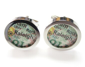 Raleigh North Carolina Map Cufflinks