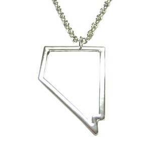 Argent aux tons Nevada Etat carte contour pendentif