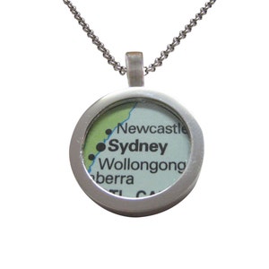 Sydney Australia Map Pendant Necklace