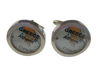 Athens Greece Map Cufflinks