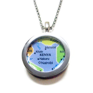 Kenya Map Pendant Necklace