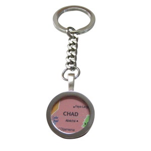 Chad Map Pendant Keychain