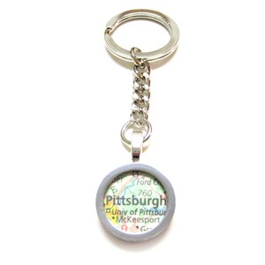 Pittsburgh Pennsylvania Map Pendant Key Chain