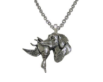 Labrador Retriever Dog with Duck Hunting Pendant Necklace