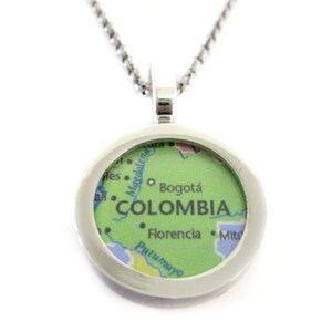 Colombia Map Pendant Necklace