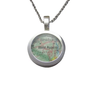 West Point Military Academy Map Pendant Necklace