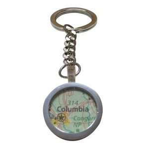 Columbia South Carolina Map Pendant Key Chain