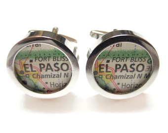El Paso Texas Map Cufflinks