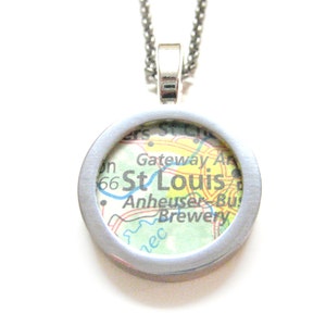 St. Louis Missouri Map Pendant Necklace