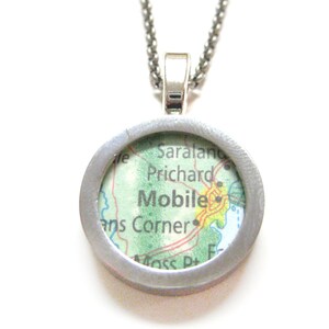 Collier Pendentif carte à mobile en Alabama