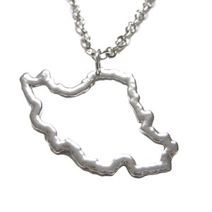Plata tonos Irán mapa esquema collar