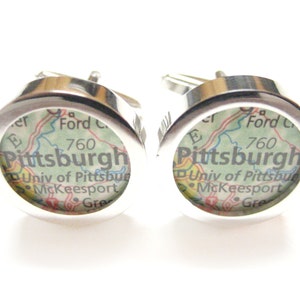 Pittsburgh Pennsylvania Map Cufflinks