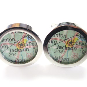 Jackson Mississippi Map Cufflinks image 1