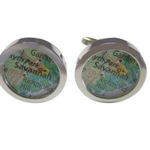 Savannah Georgia Map Cufflinks