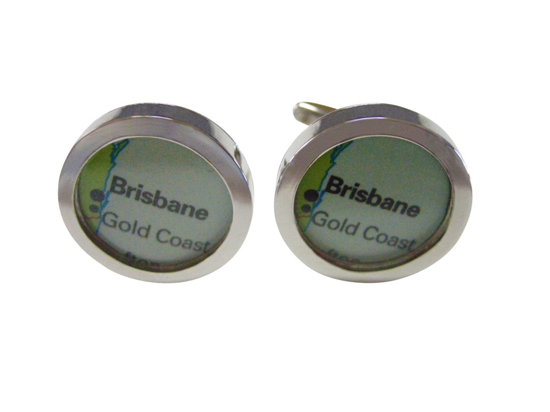 Brisbane Australia Map Cufflinks Etsy