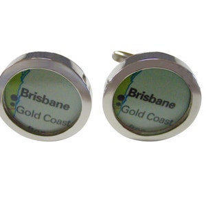 Brisbane Australia Map Cufflinks