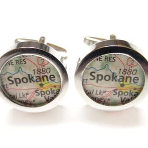 Spokane Washington kaart Manchetknopen