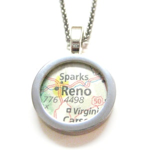 Reno Nevada Map Pendant Necklace image 1
