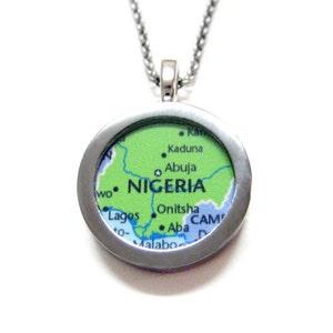 Nigeria Map Pendant Necklace