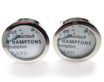 The Hamptons Map Cufflinks