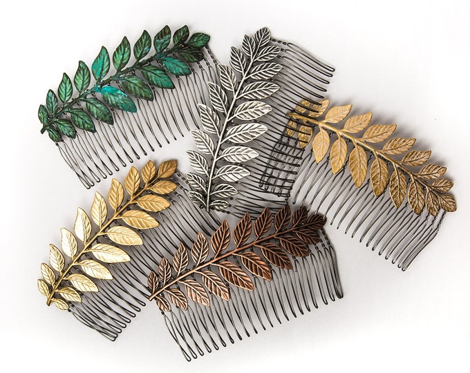 Leaf Rack Comb Large Leaf Hair Combs - Hair Accessories / Bridal / Bridal Hair Piece ...