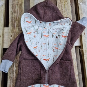 Walk jacket, forest animals, wool jacket for children, children&#39;s jacket made of new wool, warm jacket for children, lined jacket for children, Scandi design