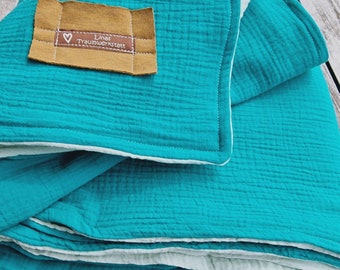Coperta in mussola turchese menta, misure selezionabili Coperta in mussola, coperta morbida a 4 strati, coperta estiva benessere, copriletto skandi Skandidesign