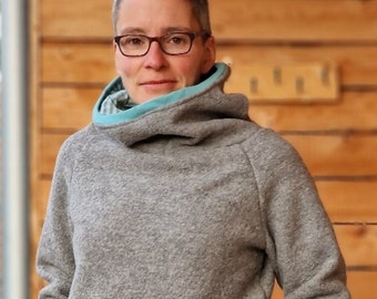 Wool hoodie * Hoodie * Retro * Woolen wool sweater * * Sweater * Women's hooded sweater * Outdoor * Sweatshirt * Pullover * Warm grey
