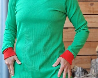 Vestido de punto talla S *Marie*, vestido de mujer, vestido cómodo, vestido tipo sudadera, vestido confortable, verde, vestido de invierno, vestido de mujer, vestido de manga larga