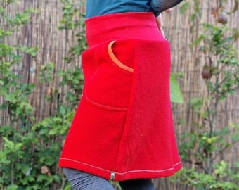 Winter skirt walk skirt hip skirt s -XL skirt for women, skirt made of wool, wool skirt, winter skirt, women's skirt, red, boiled wool, eco fashion