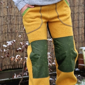 Walk trousers TAKE it AWAY olive women&#39;s trousers made of walked loden, warm trousers, women&#39;s trousers made of wool, winter trousers, outdoor trousers, robust trousers, harem trousers women