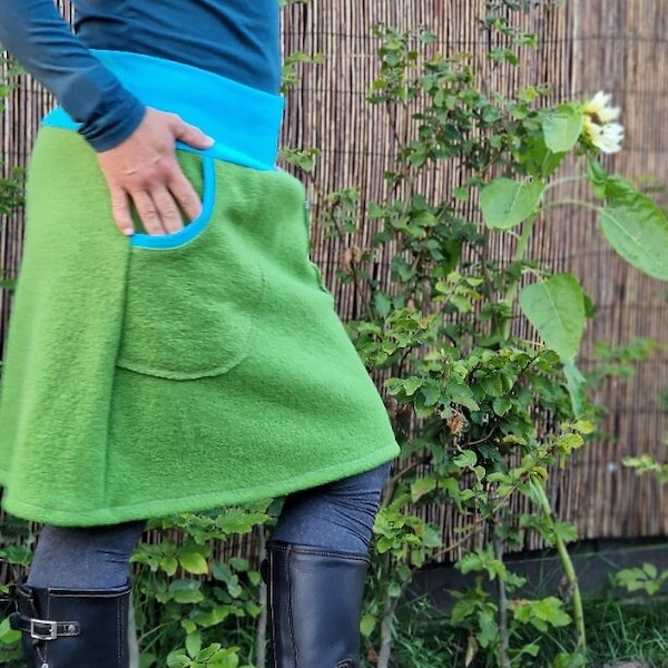 Winter skirt walk skirt hip skirt s -XL skirt for women, skirt made of wool, wool skirt, winter skirt, women's skirt, green, boiled wool, eco fashion