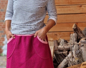 Winter skirt walk skirt hip skirt s -XL skirt for women, skirt made of wool, wool skirt, winter skirt, women's skirt, pink, boiled wool, eco fashion