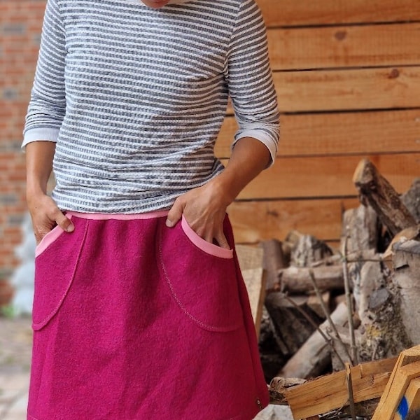 Winter skirt walk skirt hip skirt s -XL skirt for women, skirt made of wool, wool skirt, winter skirt, women's skirt, pink, boiled wool, eco fashion