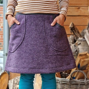 Winter skirt, boiled wool skirt, hip skirt, s-XL skirt for women, wool skirt, wool skirt, winter skirt, women&#39;s skirt, purple, boiled wool, eco fashion