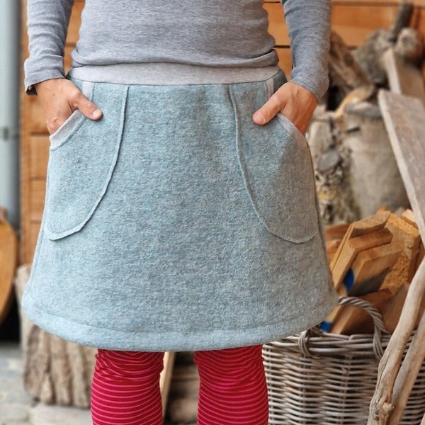 Winter skirt walk skirt hip skirt s -XL skirt for women, skirt made of wool, wool skirt, winter skirt, women's skirt, mint, boiled wool, eco fashion