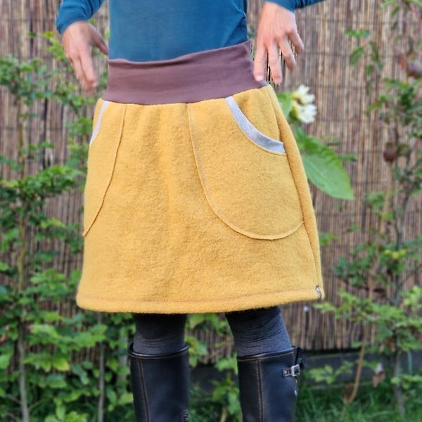 Winter skirt walk skirt hip skirt s -XL skirt for women, skirt made of wool, wool skirt, winter skirt, women's skirt, ocher, boiled wool, eco fashion