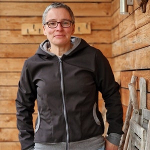 LT Softshell * Hoodie * Retro * Windbreaker * Jacket * Hooded jacket made of softshell for women * Outdoor softshell jacket women, overcoat hoodie