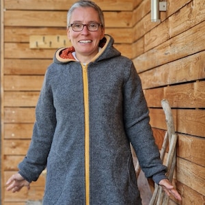 Chaqueta con capucha abrigo corto * Lori * chaqueta con capucha walk, abrigo para mujer, abrigo de mujer hecho de walk loden, chaqueta de invierno, chaqueta de otoño, chaqueta de lana