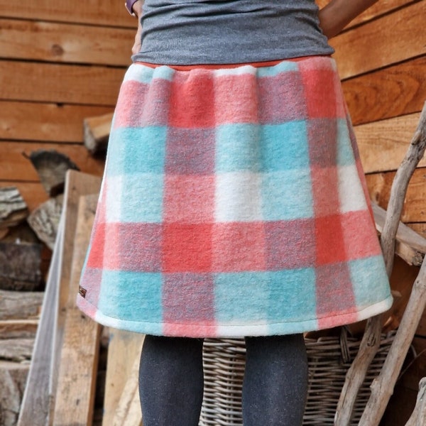 Winter skirt walk skirt hip skirt s -XL skirt for women, skirt made of wool, wool skirt, winter skirt, women's skirt, checked, boiled wool, eco fashion