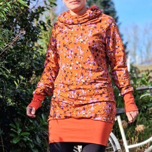Sweat Kleid Hoodie Kleid Luise Kapuzenkleid Pulloverkleid für Damen, Kuschelkleid für Damen aus Sweatshirt stoff, gemütliches Kleid Bild 10