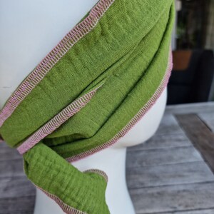 Musselinhaarband Kopftuch zum selber Binden Haarband aus Musselin Stirnband hellgrün grün Bild 5