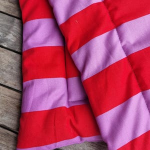 Dog blanket, cuddly blanket, dog mat for dogs, soft mat for dogs, canvas retro stripes, pink motif, lined, blanket for dogs, lying mat
