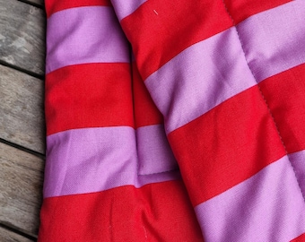 Manta para perros, manta suave, alfombra para perros, alfombra mullida para perros, manta de lona con estampado retro de rayas rosas, forrada, manta para perros, alfombra para tumbarse