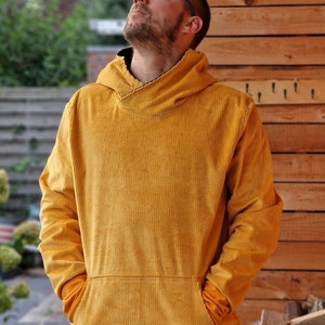 Outdoor hoodie made of corduroy, hooded sweater, hoodie, sweater for men made of robust corduroy, top made of corduroy, oversized jacket, jacket sweater image 7