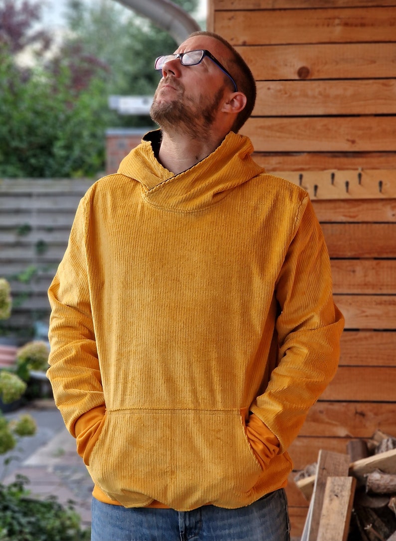 Outdoor hoodie made of corduroy, hooded sweater, hoodie, sweater for men made of robust corduroy, top made of corduroy, oversized jacket, jacket sweater image 7