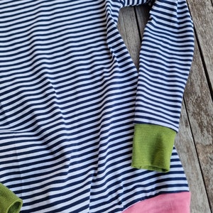 Langarmshirt Hannah Retro Streifen türkis stripes, maritim , Shirt für Damen Damenshirt mit langem Arm Größe s xxl , Streifenshirt Bild 10