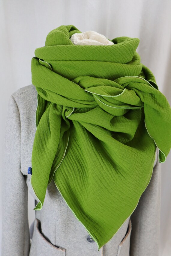 Sciarpa Triangolare Donna In Cotone Cashmere - Morbida E Calda Per L'Inverno - Foto 7