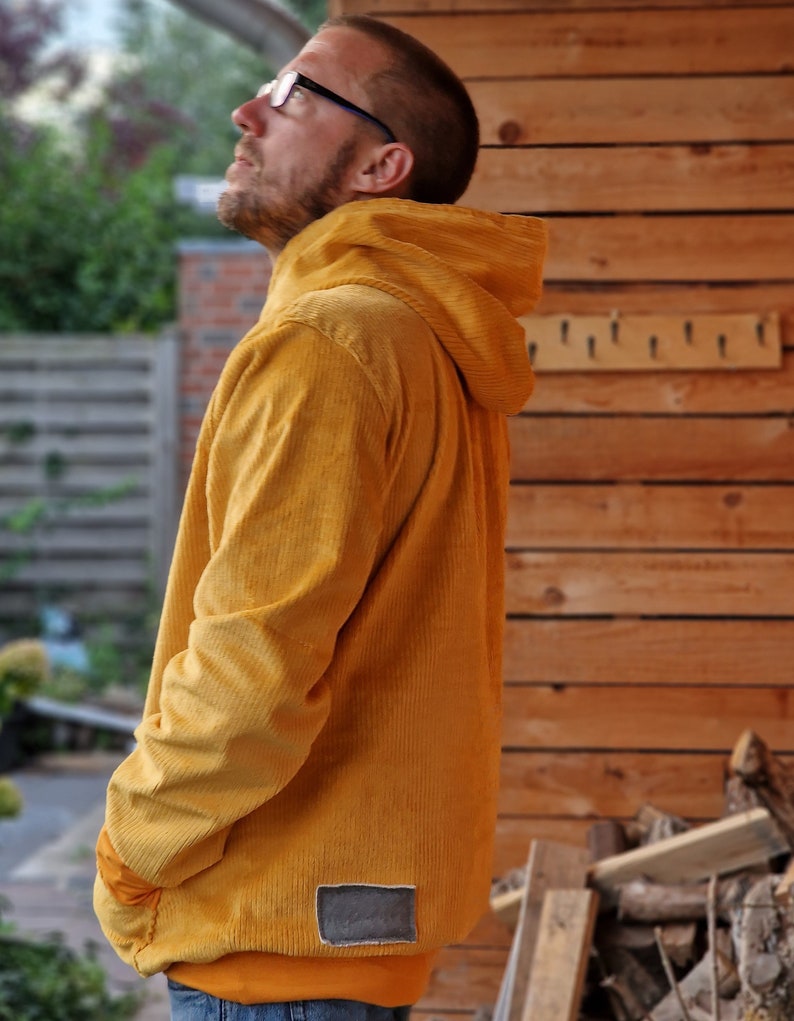 Outdoor hoodie made of corduroy, hooded sweater, hoodie, sweater for men made of robust corduroy, top made of corduroy, oversized jacket, jacket sweater image 2
