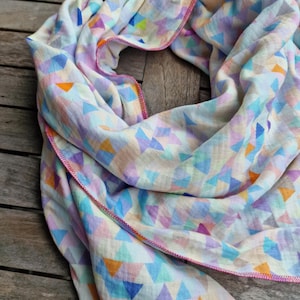 Muslin cloth XXL scarf ladies scarf rainbow diamonds summer colorful scarf ladies scarf + scarf made of muslin scarf wrap scarf size selectable